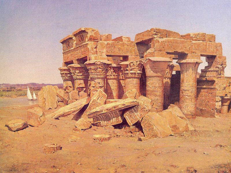 Palmer, Walter Launt The Egyptian Temple of Kom-Ombo Norge oil painting art